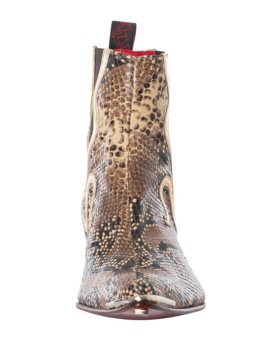 Jeffery West Bedruckte Chelsea-Stiefel Mit Schlangenmuster, Beige - Image 4