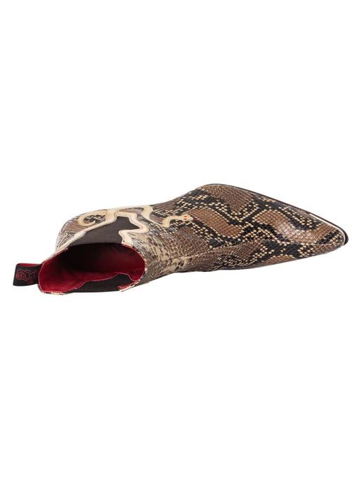 Jeffery West Bedruckte Chelsea-Stiefel Mit Schlangenmuster, Beige - Image 6