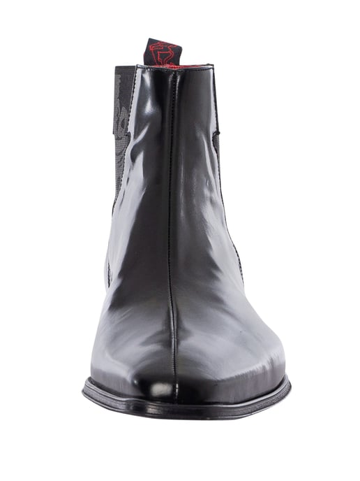 Jeffery West Totenkopf-Chelsea-Stiefel Aus Poliertem Leder, Schwarz - Image 4