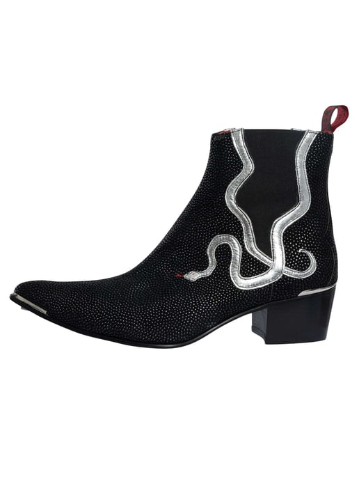 Jeffery West Crell Chelsea-Stiefel Mit Schlangenmuster, Schwarz - Image 2
