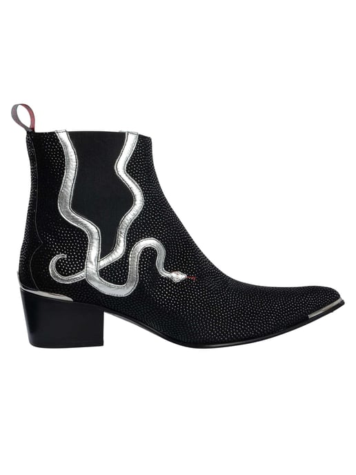 Jeffery West Crell Chelsea-Stiefel Mit Schlangenmuster, Schwarz - Image 3