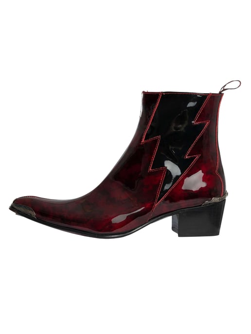 Jeffery West Lightning Zip Chelsea Boots Aus Leder, Rot - Image 2