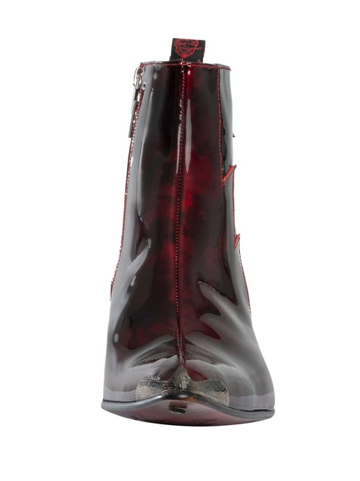 Jeffery West Lightning Zip Chelsea Boots Aus Leder, Rot - Image 4
