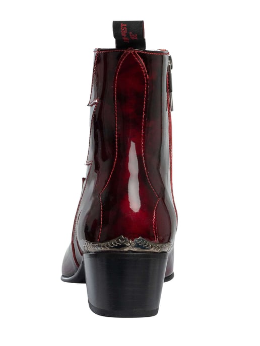 Jeffery West Lightning Zip Chelsea Boots Aus Leder, Rot - Image 5
