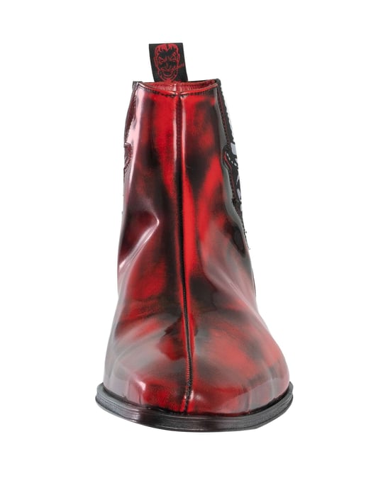 Jeffery West Totenkopf-Chelsea-Stiefel Aus Poliertem Leder, Rot - Image 4