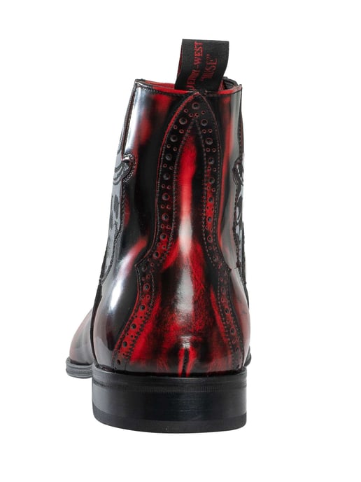 Jeffery West Totenkopf-Chelsea-Stiefel Aus Poliertem Leder, Rot - Image 5
