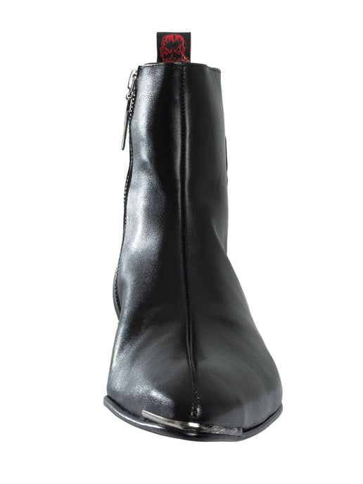 Jeffery West Chelsea Boots Aus Leder Mit Totenkopf-Reißverschluss, Schwarz - Image 4