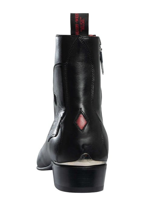Jeffery West Chelsea Boots Aus Leder Mit Totenkopf-Reißverschluss, Schwarz - Image 5