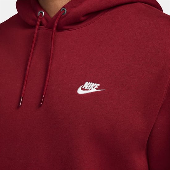 Nike - "Club" Hoodie zum Überziehen für Herren, Fleece (Dunkelrot) - Image 3