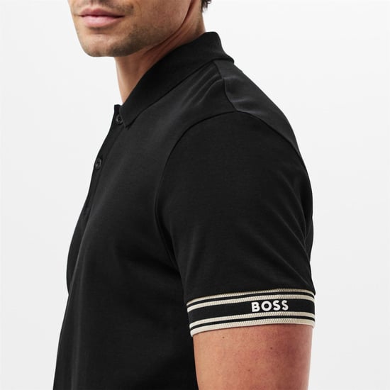 Boss - "Zone" Poloshirt für Herren, Mit Bündchen, Schmal (Schwarz) - Image 5