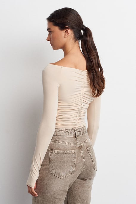 Schulterfreies Crop-Top-Bluse - Image 2
