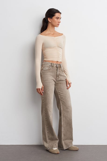 Schulterfreies Crop-Top-Bluse - Image 5