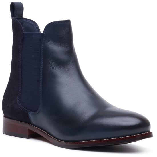 Hush Puppies Colette Leder Damen Marineblau Weite Chelsea-Stiefel - Image 1