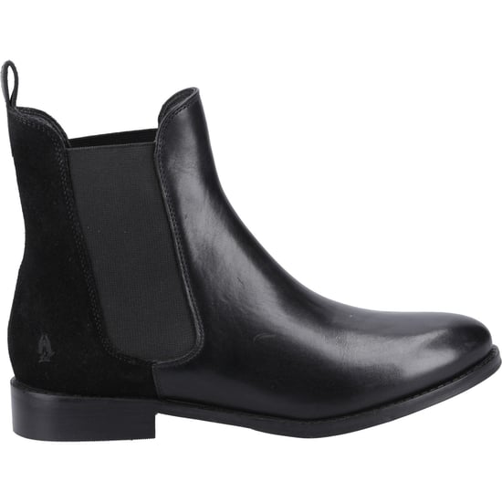 Hush Puppies Colette Leder Damen Schwarze Weite Flache Chelsea-Stiefel - Image 4