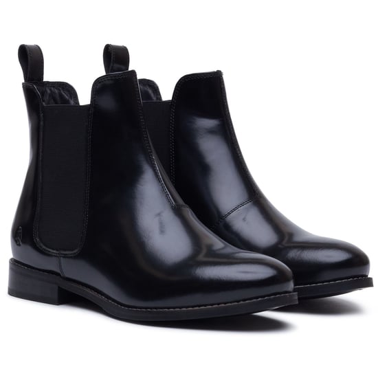 Hush Puppies Colette Leder Damen Schwarze Weite Flache Chelsea Boots - Image 3