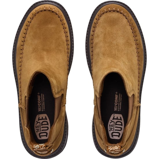 HEYDUDE Sienna Leder Damen Cognac Flache Chelsea Stiefel - Image 5