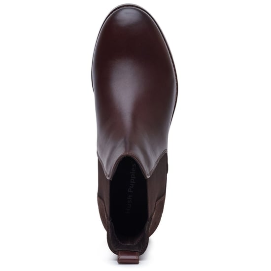 Hush Puppies Colette Leder Damen Schokoladenfarbene Weite Chelsea Boots - Image 5
