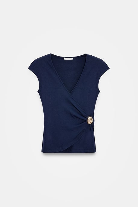 Damen Slim Fit Wickelbluse - Image 5