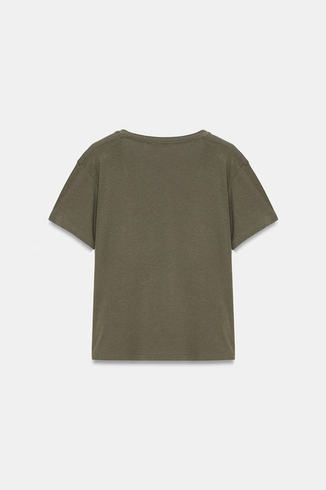 Baumwolle Tencel V-Ausschnitt Kurzarm-Bluse - Image 6