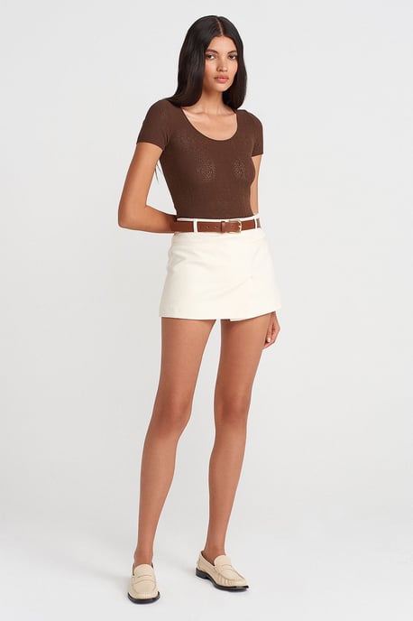 Slim Fit Rippstruktur Bluse - Image 4