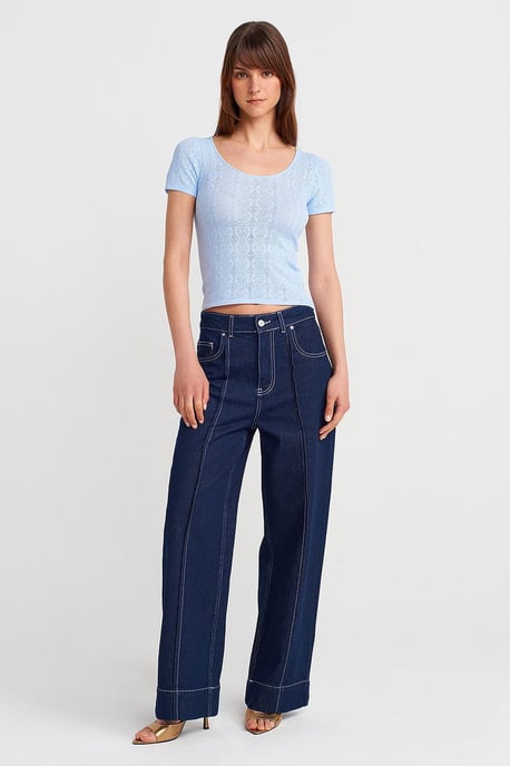 Slim Fit Rippstruktur Bluse - Image 4