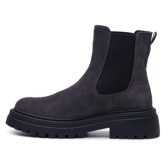 Hush Puppies Rose Chelsea Leder Damen Stiefel mit Absatz in Anthrazit - Image 6