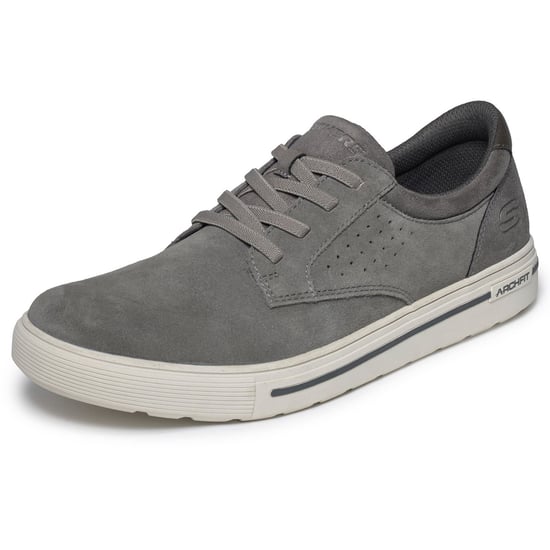 Skechers Arch Fit Solano 2.0 Rey Leder Herren Graue Schnürschuhe - Image 5