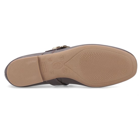 Hush Puppies Charlene Stud Ballerina Leder Damen Schokoladen Flats - Image 2