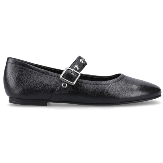 Hush Puppies Charlene Stud Ballerina Leder Damen Schwarz Flachschuhe - Image 5