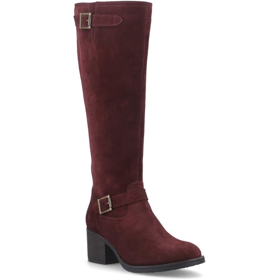 Hush Puppies Heidi Leder Damen Bordeaux Absatzstiefel bis zum Knie - Image 1