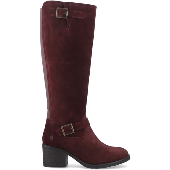 Hush Puppies Heidi Leder Damen Bordeaux Absatzstiefel bis zum Knie - Image 5