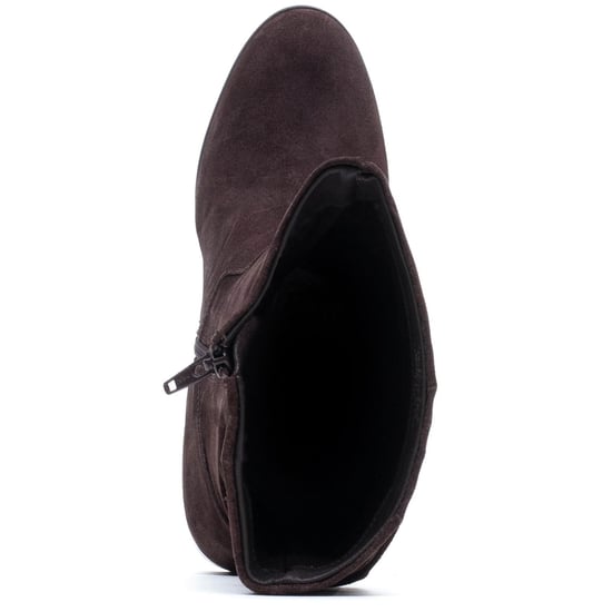 Hush Puppies Cosima Wildlederschuhe Damen Schokoladenbraune Stiefel mit Absatz bis zum Knie - Image 5