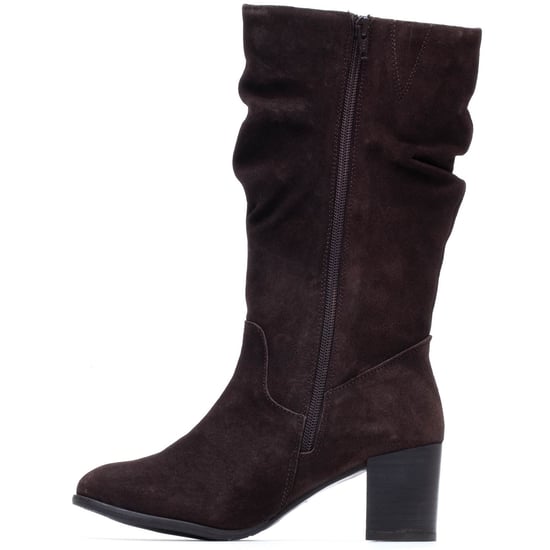 Hush Puppies Cosima Wildlederschuhe Damen Schokoladenbraune Stiefel mit Absatz bis zum Knie - Image 6
