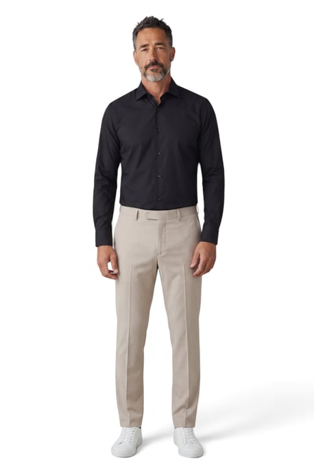 TruClothing Schmal geschnittenes, langärmeliges, formelles Herrenhemd - Schwarz - Image 2