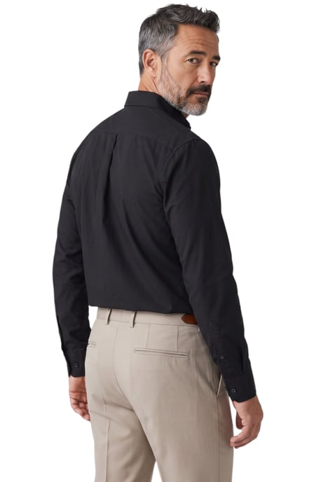 TruClothing Schmal geschnittenes, langärmeliges, formelles Herrenhemd - Schwarz - Image 3