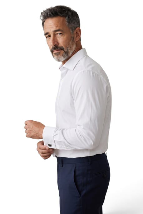 TruClothing Langärmeliges, schmal geschnittenes Hemd, formell - Weiß - Image 3