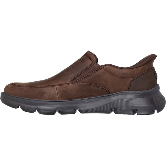 Skechers Arch Fit Garza Umar Leder Herren Mokassins aus Kakao - Image 4
