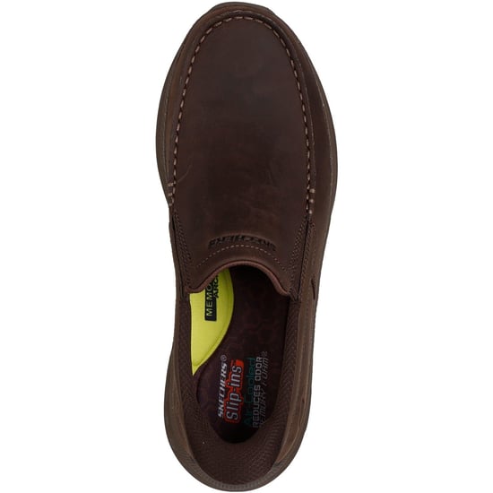 Skechers Pollard Osgood Leder Herren Cocoa Slipper - Image 3