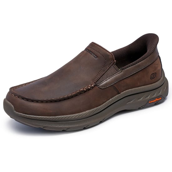 Skechers Pollard Osgood Leder Herren Cocoa Slipper - Image 6