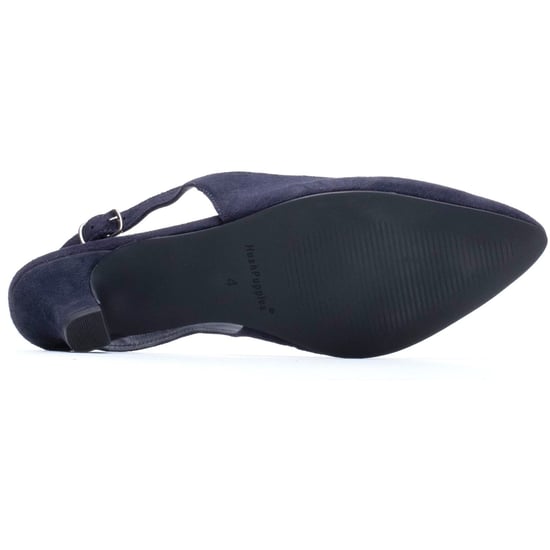Hush Puppies Nahla Schnalle Kitten Heel Leder Damen Navy Runde Slingback Schuhe - Image 4