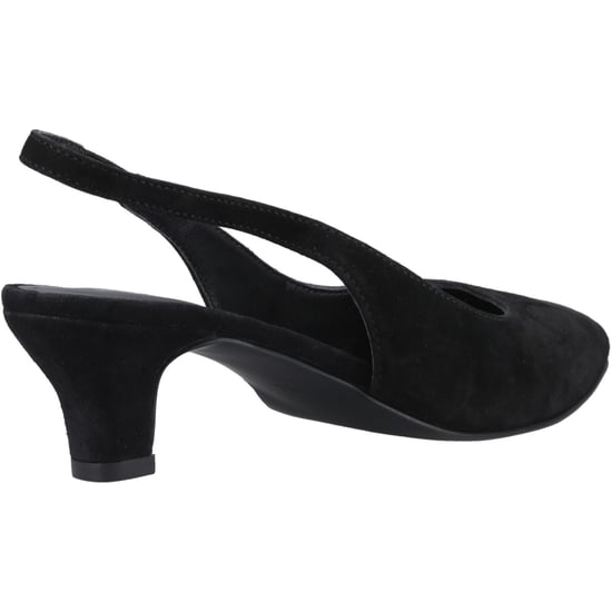 Hush Puppies Nahla Wildleder Absatzleder Damenschuhe Schwarz Rund Slingback - Image 2