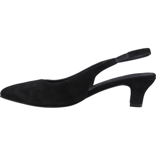 Hush Puppies Nahla Wildleder Absatzleder Damenschuhe Schwarz Rund Slingback - Image 4