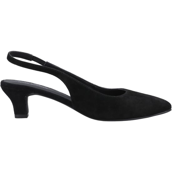 Hush Puppies Nahla Wildleder Absatzleder Damenschuhe Schwarz Rund Slingback - Image 5