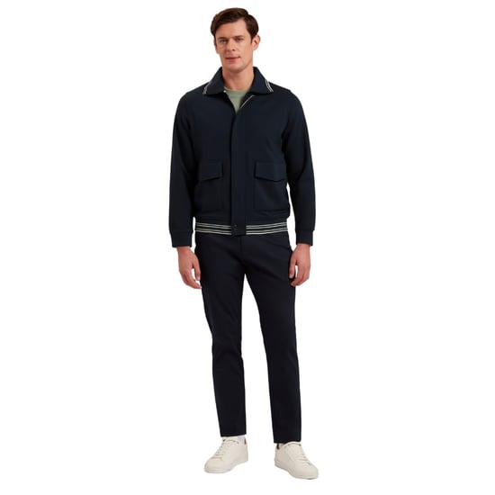 Ted Baker Mall Marineblaue Jacke Mit Verdeckter Knopfleiste - Image 6