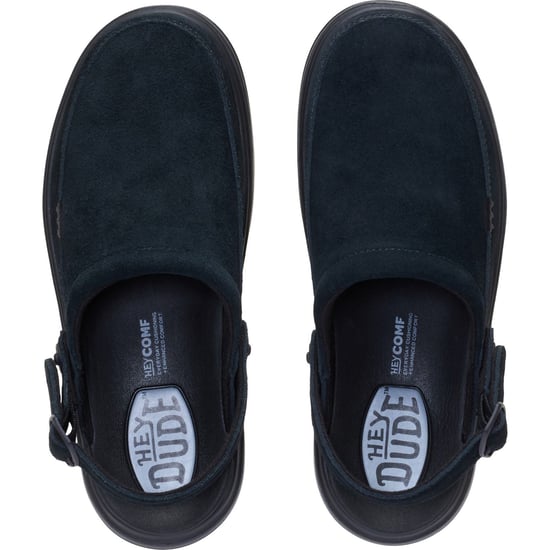 HEYDUDE Austin Lift Wildleder Damenschuhe Schwarz/Schwarz Clogs - Image 5