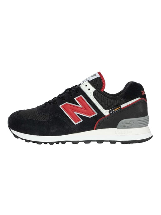 New Balance 574 Wildleder Trainer, Schwarz - Image 2