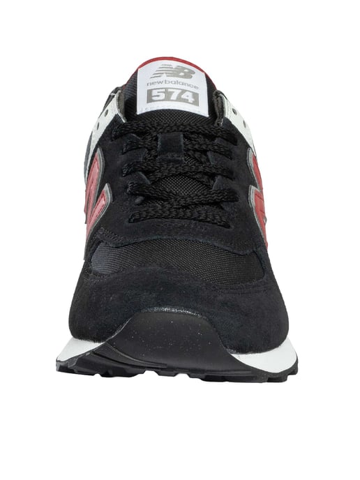 New Balance 574 Wildleder Trainer, Schwarz - Image 4