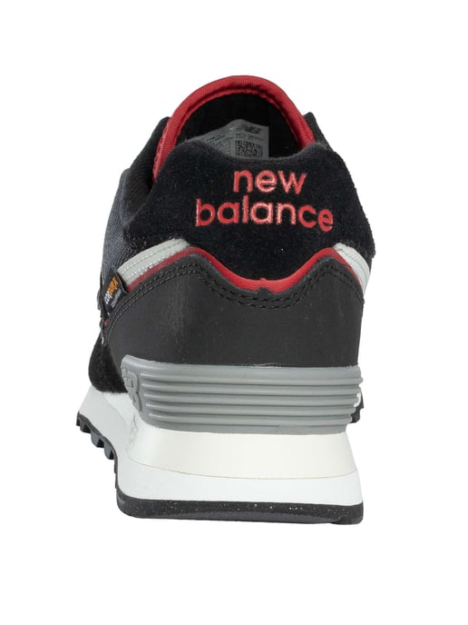 New Balance 574 Wildleder Trainer, Schwarz - Image 5