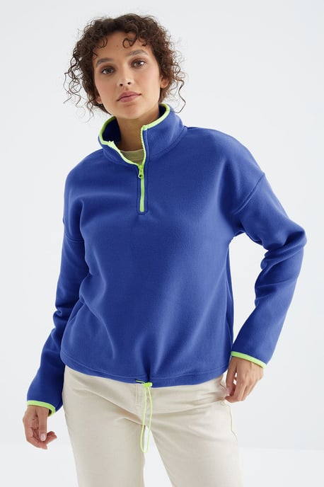 Oversized Plüsch Halb-Zip Sweatshirt - Image 3