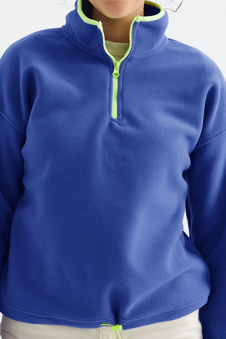 Oversized Plüsch Halb-Zip Sweatshirt - Image 4